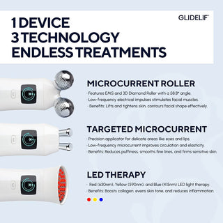 TriEssence by Glidelif Microcurrent and LED facial anti-aging device