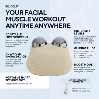 Glidesona by Glidelif microcurrent facial toning device, Nuface alternative, Results, After Before