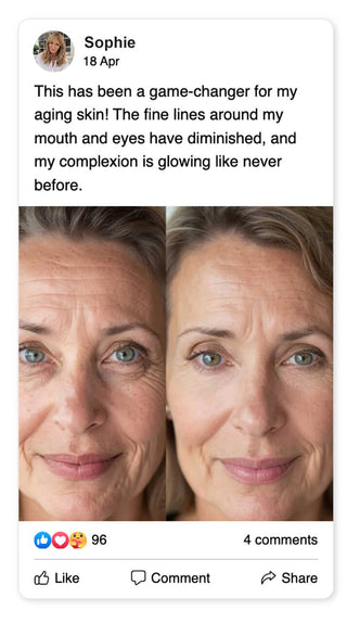 Product review with before and after skin comparison on a social media platform, facebook review about Glidelif Multi-Sculpt Wand